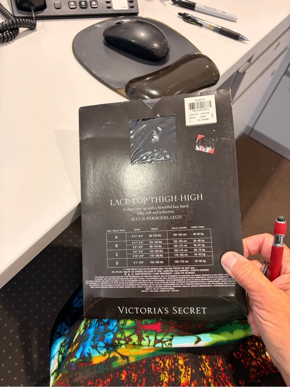 Victoria's Secret Black Lace-Top Thigh-Highs New! Y2K Era, Size A (see chart)